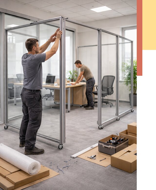 Мобильные офисные перегородки в Зеленокумске от 12728 руб. — установка под ключ | ОТДЕЛОЧНИК-Злм