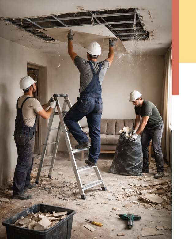 Демонтаж гипсокартонного потолка в Зеленокумске от 428 руб. за м2 — ОТДЕЛОЧНИК-Злм