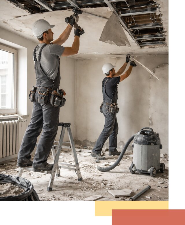 Демонтаж гипсокартонного потолка в Зеленокумске быстро и аккуратно