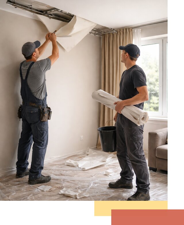 Демонтаж натяжного потолка в Зеленокумске быстро и аккуратно