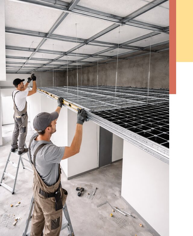 Монтаж потолка грильято в Зеленокумске от 458 руб./м² — быстрая сборка под ключ | ОТДЕЛОЧНИК-Злм