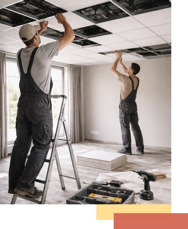 Замена плит подвесного потолка в Зеленокумске быстро и качественно