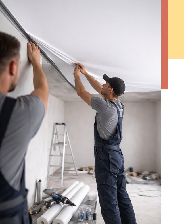 Монтаж матового натяжного потолка в Зеленокумске от 4582 руб./м² — быстро и недорого | ОТДЕЛОЧНИК-Злм