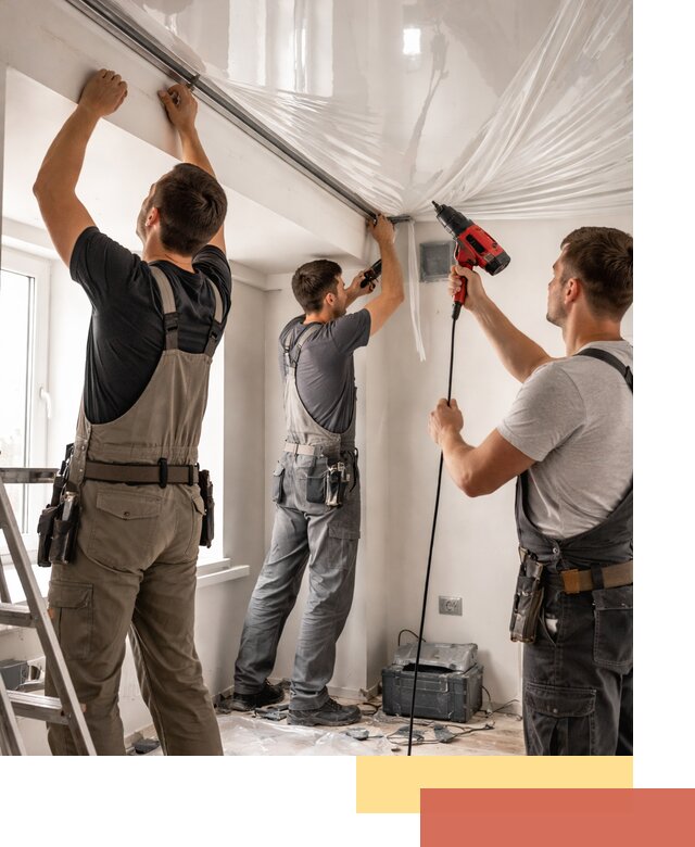 Монтаж глянцевого натяжного потолка в Зеленокумске быстро и качественно