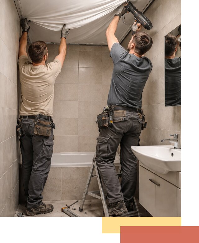 Монтаж натяжного потолка в ванной в Зеленокумске быстро и качественно