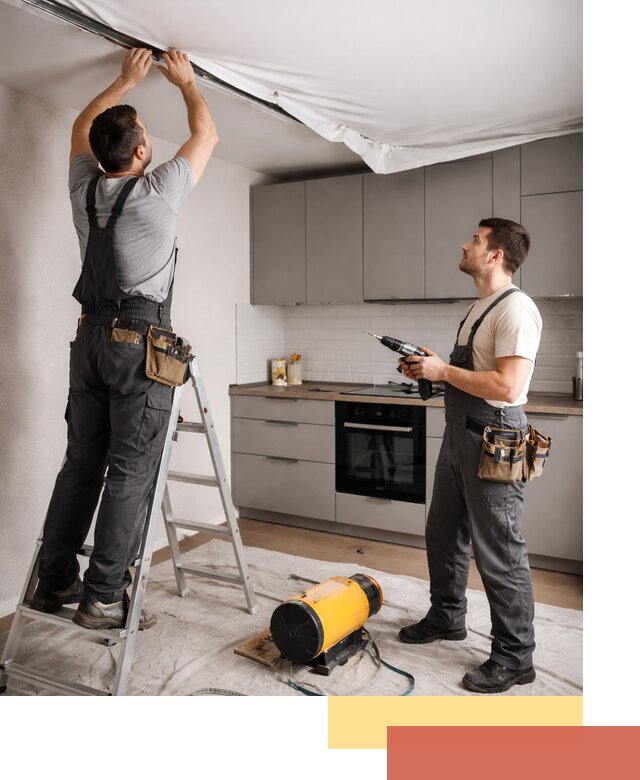 Монтаж натяжного потолка на кухне в Зеленокумске