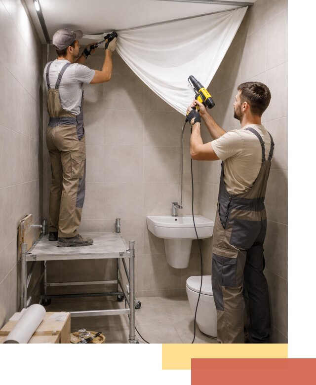 Монтаж натяжного потолка в санузле в Зеленокумске