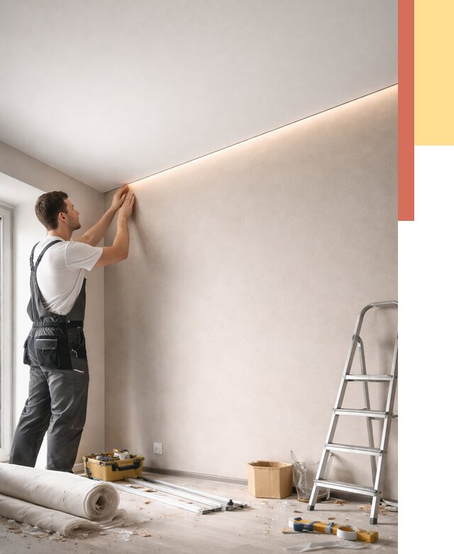 Теневые натяжные потолки в Зеленокумске от 8349 руб. под ключ | ОТДЕЛОЧНИК-Злм