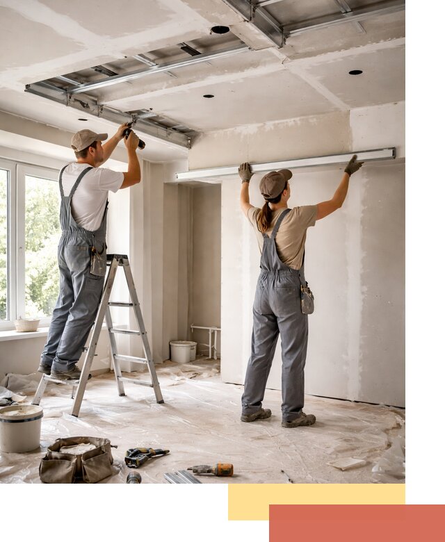 Монтаж многоуровневого потолка из гипсокартона в Зеленокумске