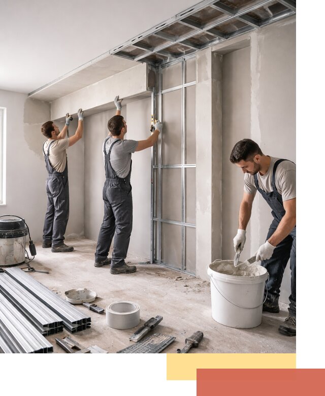 Монтаж потолка из гипсокартона с нишей в Зеленокумске