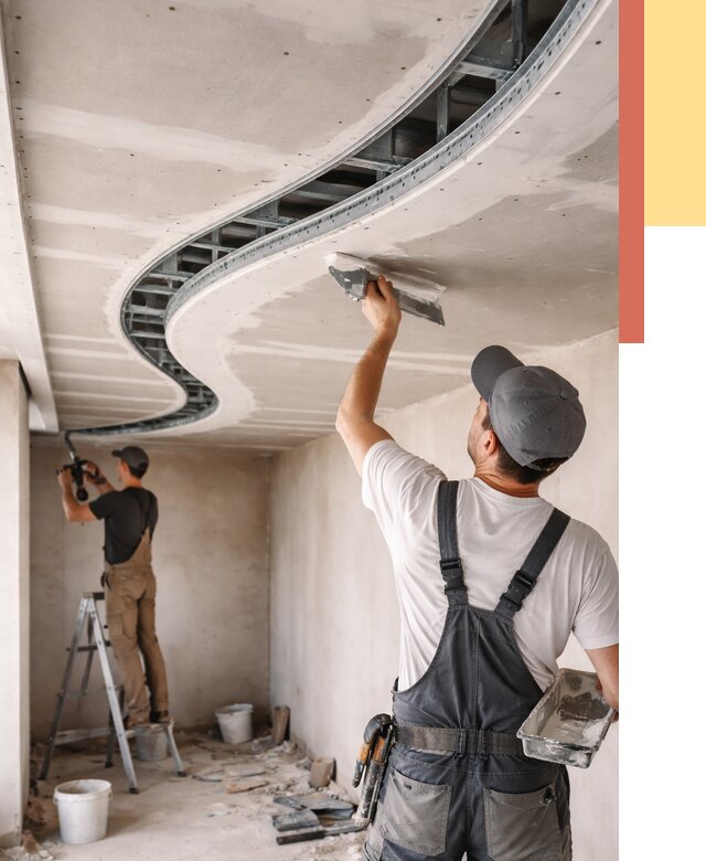 Криволинейный потолок из гипсокартона в Зеленокумске от 2138 руб./м2 | ОТДЕЛОЧНИК-Злм