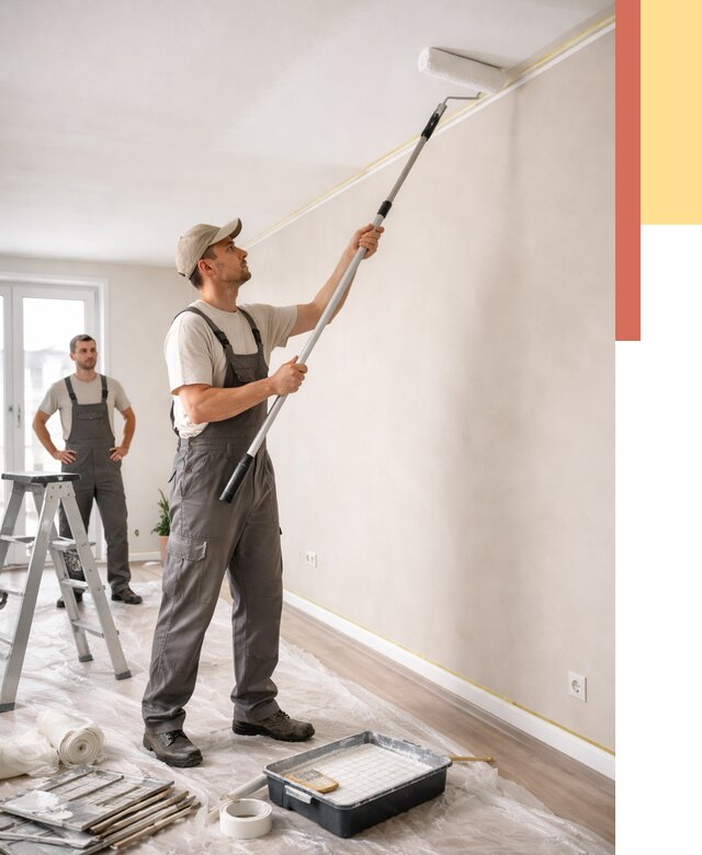 Покраска потолка из гипсокартона в Зеленокумске от 4582 руб./м2 — услуги под ключ | ОТДЕЛОЧНИК-Злм