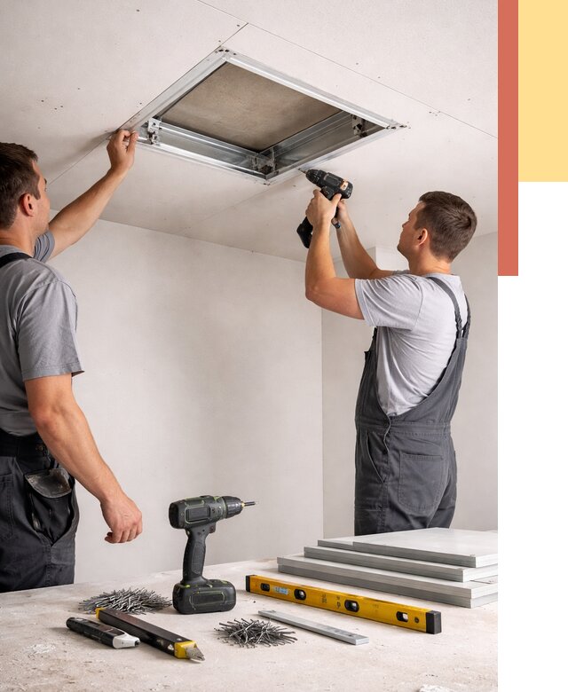 Установка люка в потолок ГКЛ в Зеленокумске от 2546 руб. под ключ | ОТДЕЛОЧНИК-Злм