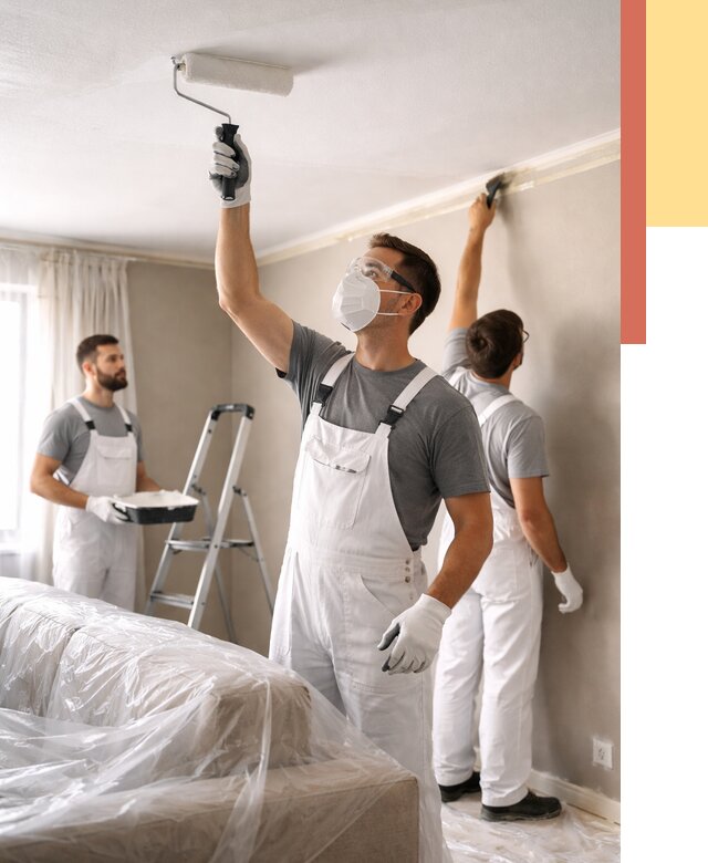 Покраска потолка водоэмельсионной краской в Зеленокумске от 2240 руб/м² — услуги под ключ | ОТДЕЛОЧНИК-Злм