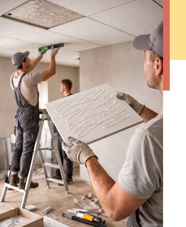 Монтаж потолочной плитки в Зеленокумске от 4582 руб. — быстро и недорого | ОТДЕЛОЧНИК-Злм