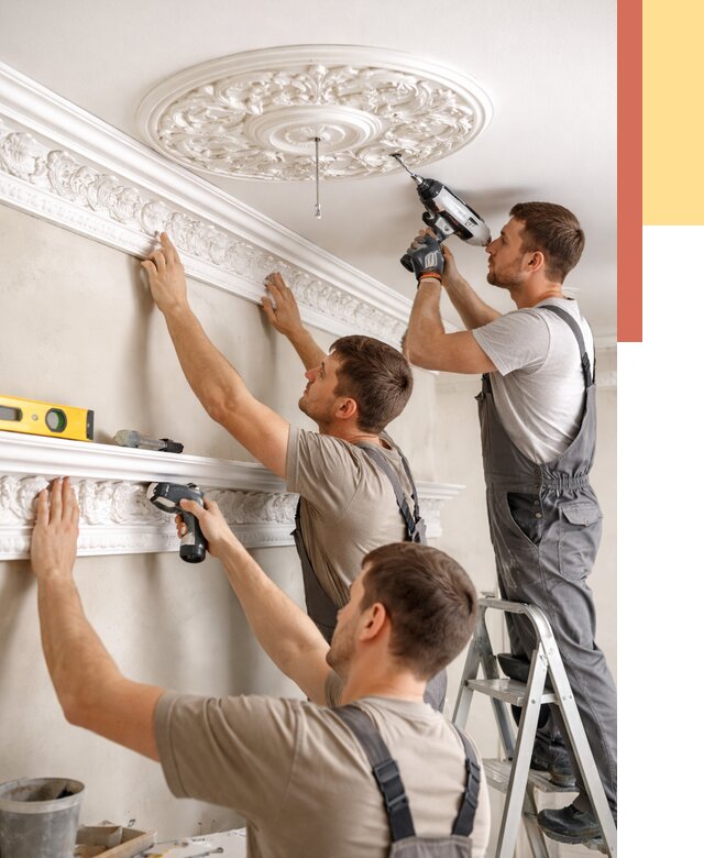 Монтаж лепнины на потолок в Зеленокумске от 3258 руб. быстро и недорого | ОТДЕЛОЧНИК-Злм